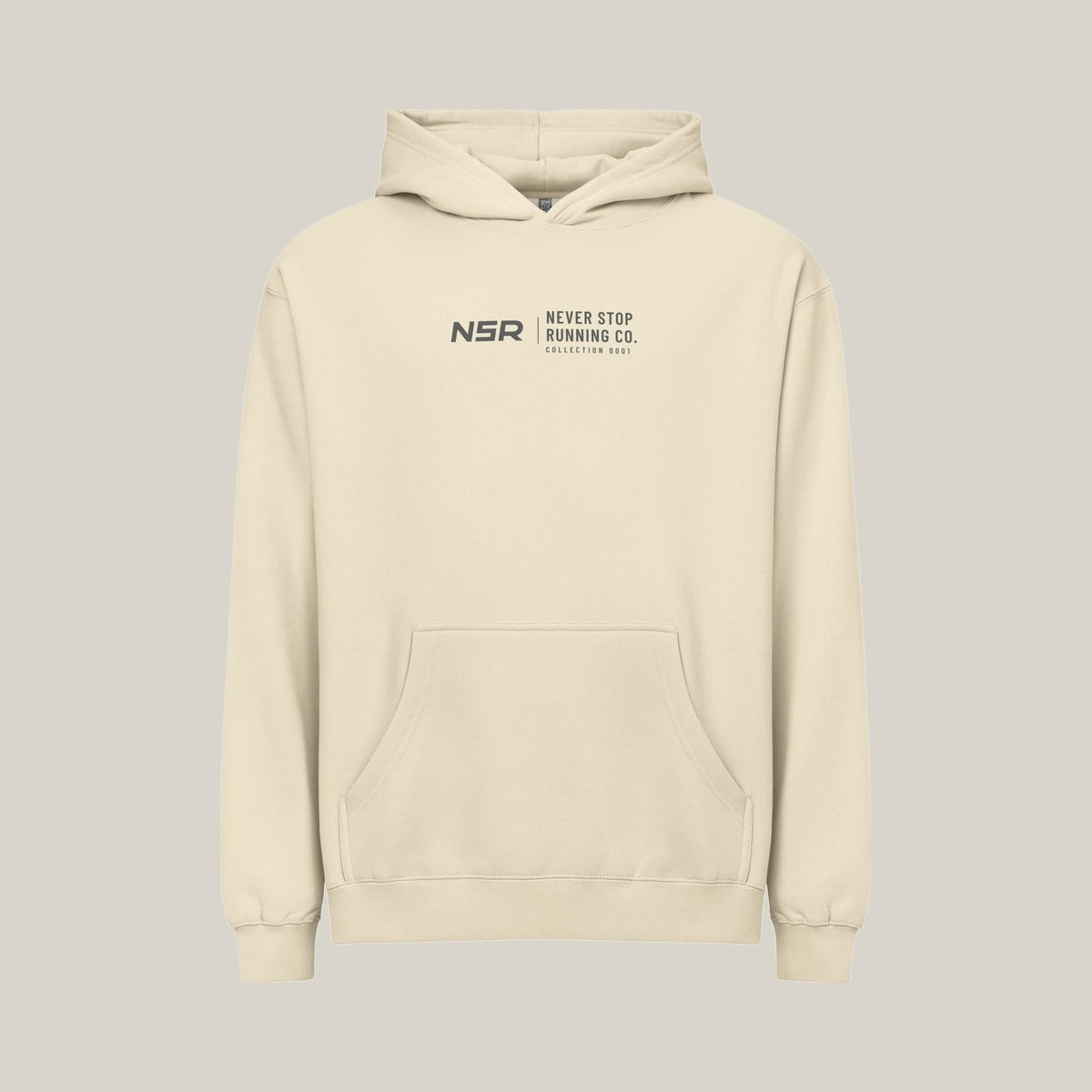 NSR Horizontal Chest Hoodie, Bone, front · grey