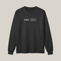 NSR Horizontal Chest Long Sleeve, Washed Charcoal, front print in silver-grey, tile