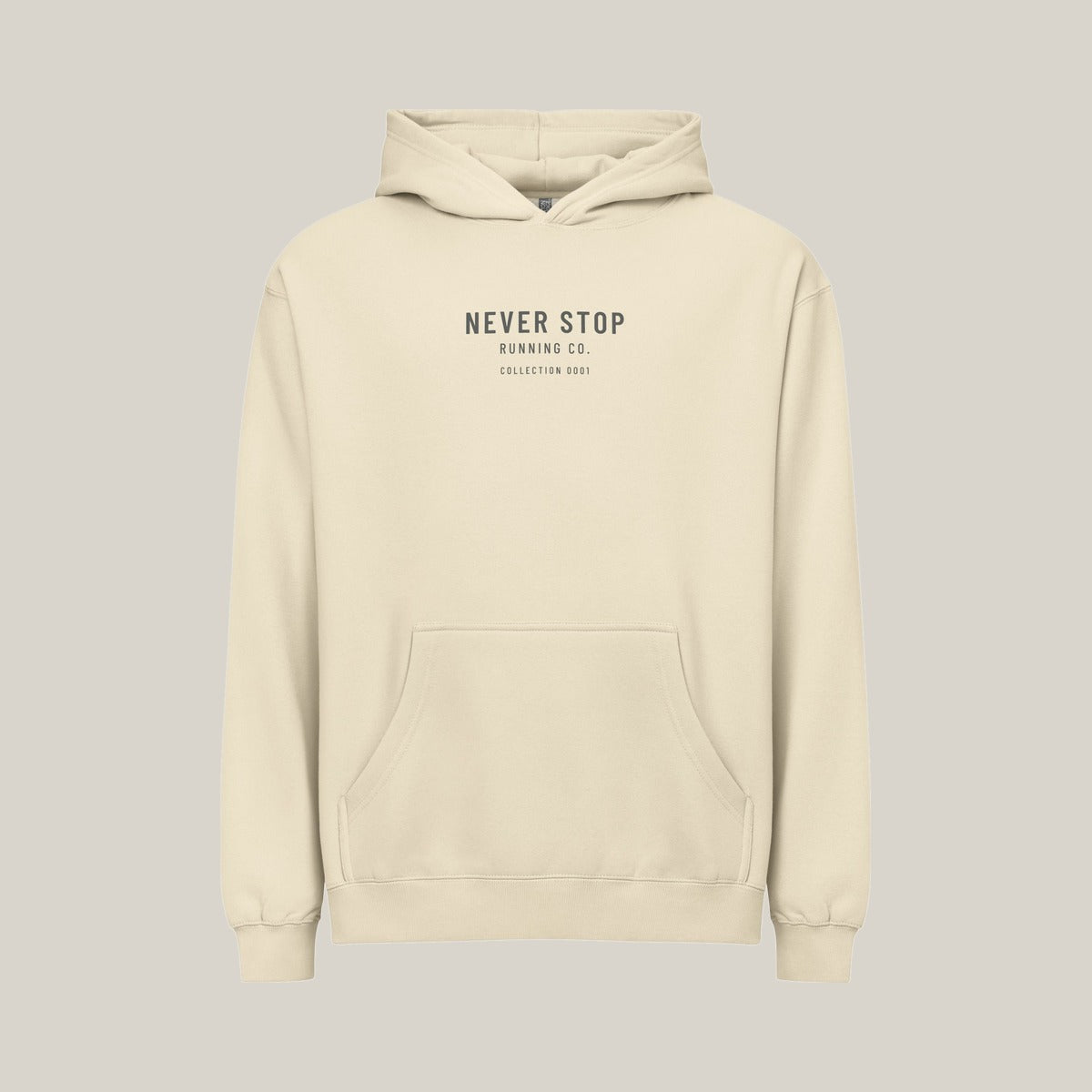 NSR Stacked Chest Hoodie, Bone, front · grey