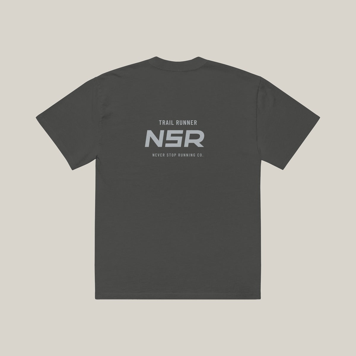 Trail Runner NSR-led Tee, Washed Charcoal, back · grey