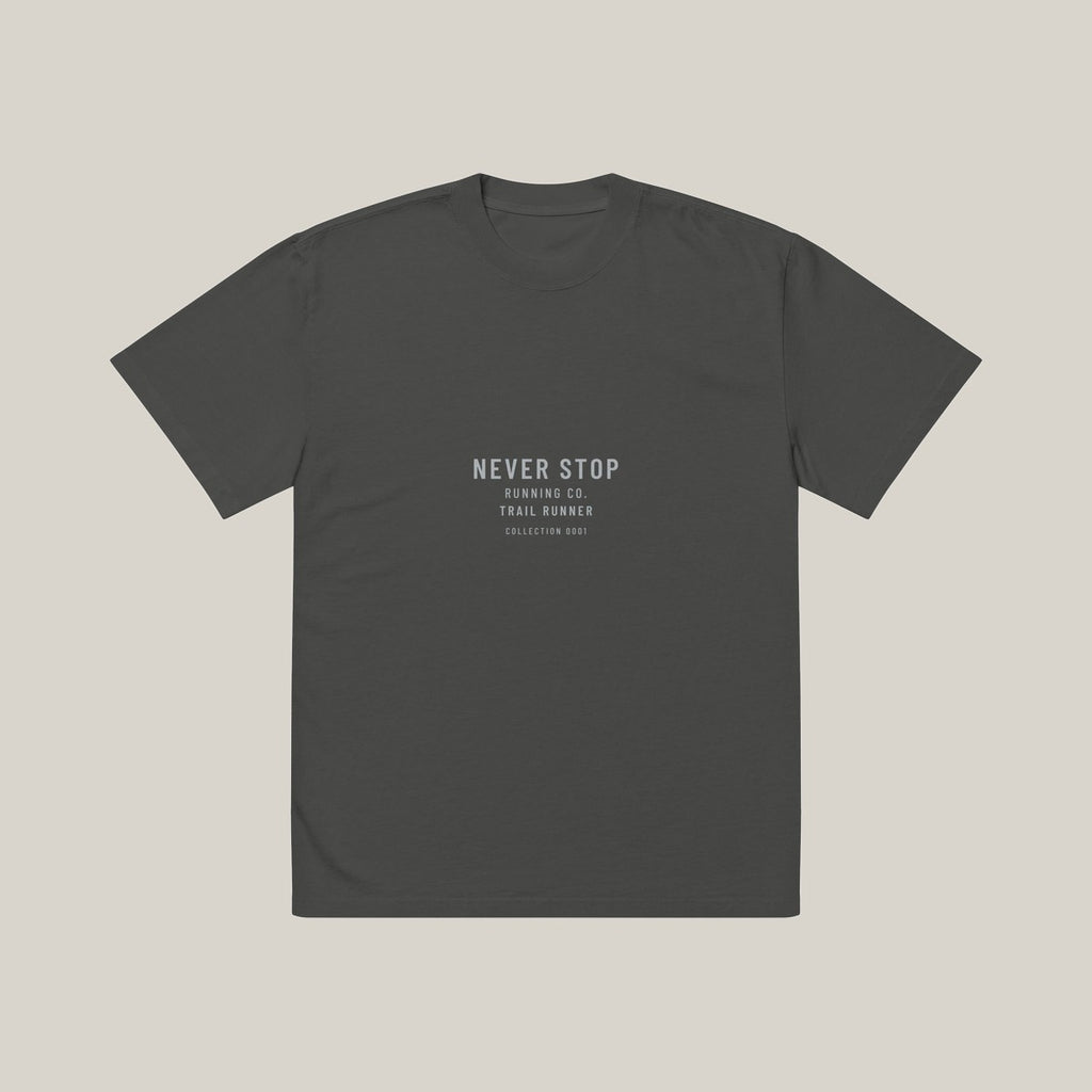 Trail Runner NSR-led Tee, Washed Charcoal, front · grey