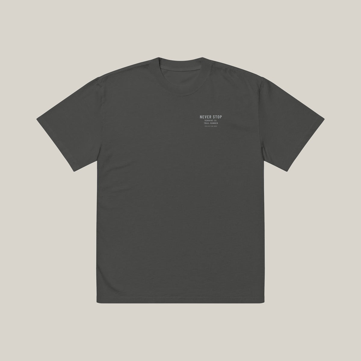 Trail Runner NSR-led Tee, Washed Charcoal, front, alternate · grey