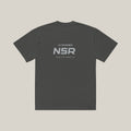 Ultrarunner NSR-led Tee, Washed Charcoal, back print in silver-grey, tile